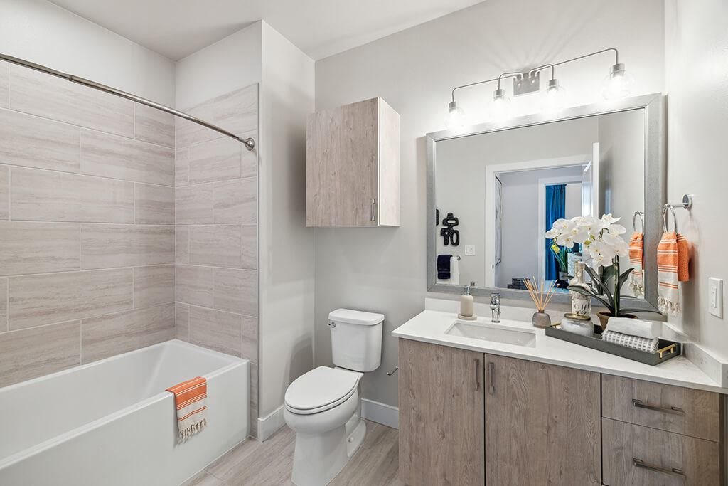 Bathroom at The Braydon Apartments in Napa CA